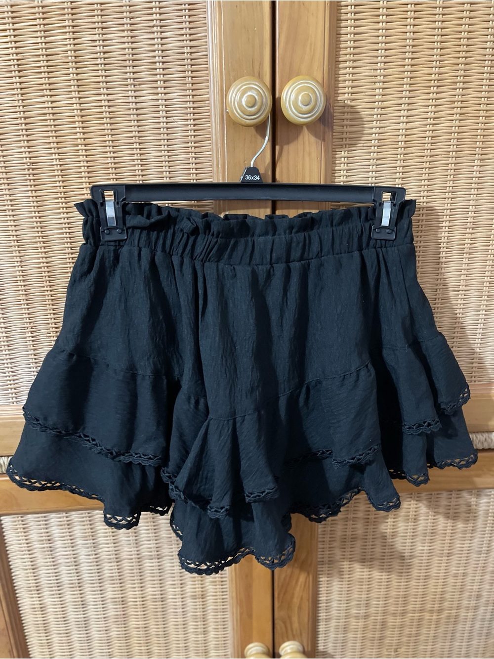 Black Ruffle Tiered Women’s Skort - Picture 2 of 3